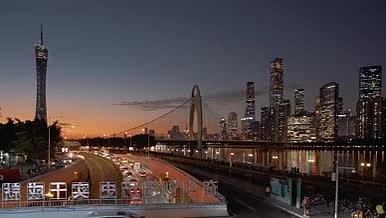 4k实拍广州傍晚城市空镜视频的预览图